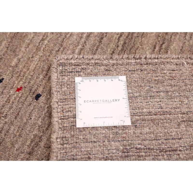 ECARPETGALLERY Hand Loomed Kashkuli Gabbeh Grey Wool Rug - 5'0 x 8'1