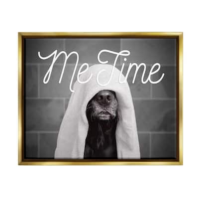 Stupell Me Time Pet Dog Bathroom Portrait Floater Frame - Black