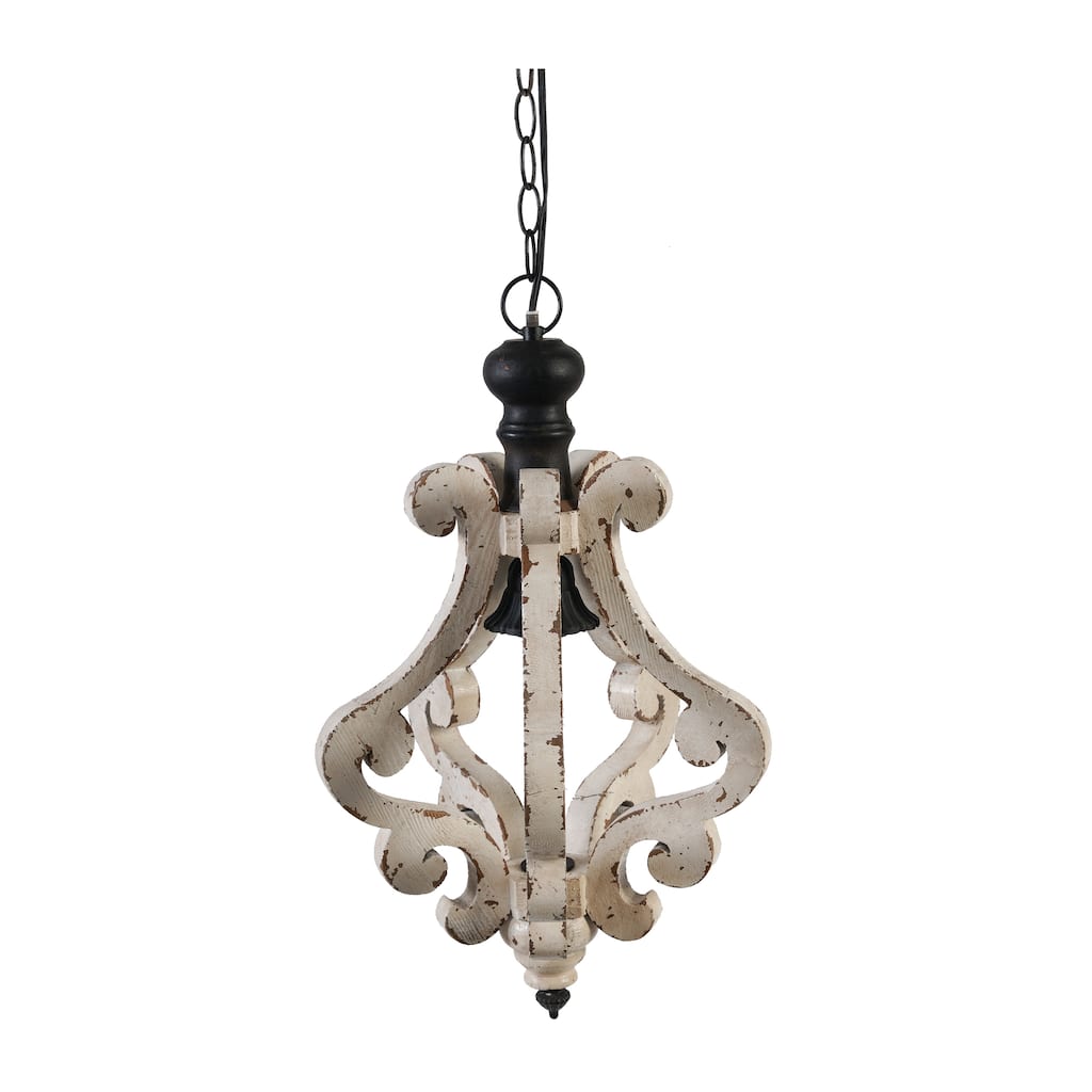 A&B Home Harper 1-light Antique White Chandelier