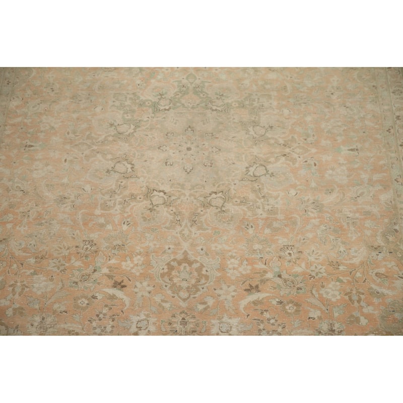 Hand Knotted Oriental 100% Wool Carpet Traditional Floral Oranges & Rust Kashan Area Rug - 13' 1'' X 9' 6''