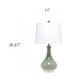preview thumbnail 23 of 26, 26.25 in. Aqua Ceramic Tear Drop Shaped Table Lamp