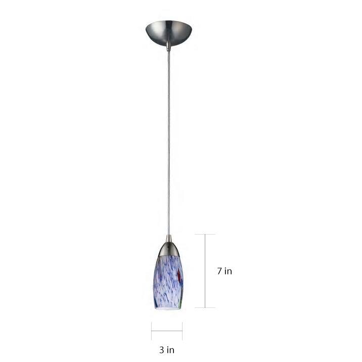 Elk Home Milan Satin Nickel With Multicolored Glass 1 Light Pendant