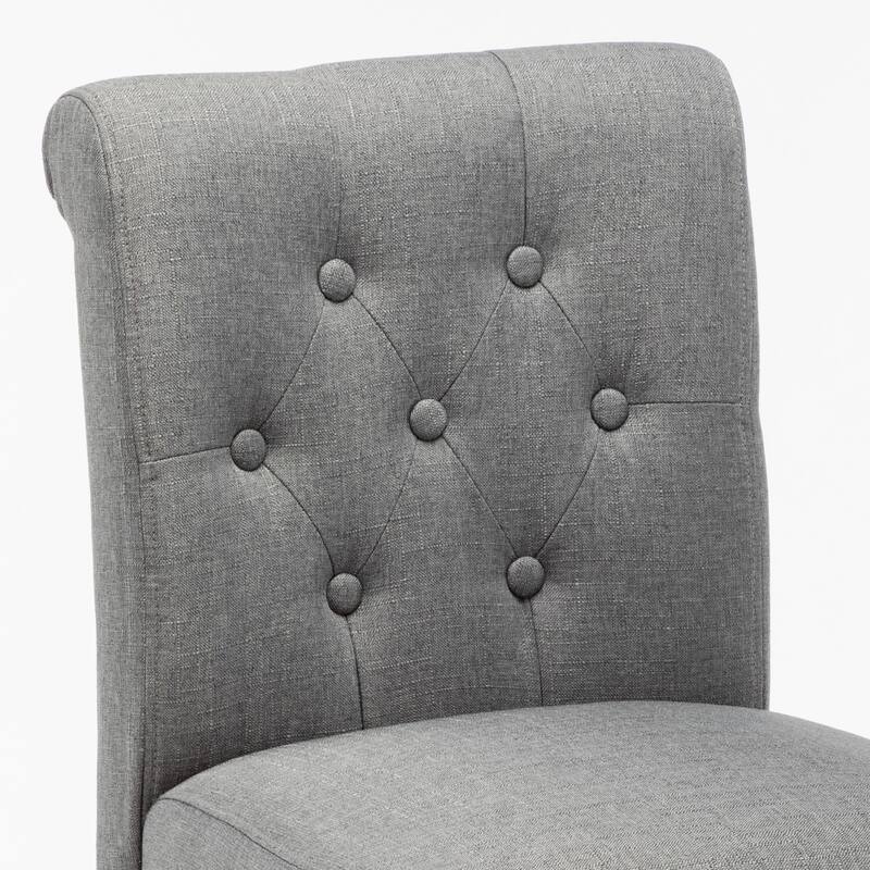 24 Inches Counter Height Bar Stools with Button Tufted Back Set of 2