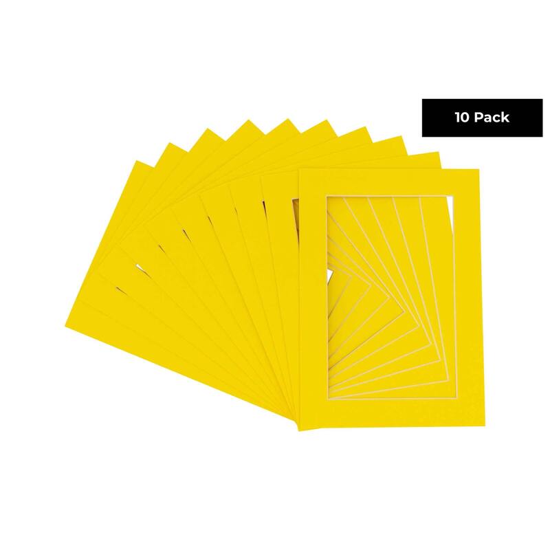 Pack of TEN 24x36 Mats Bevel Cut for 8x10 Photos Acid Free Yellow