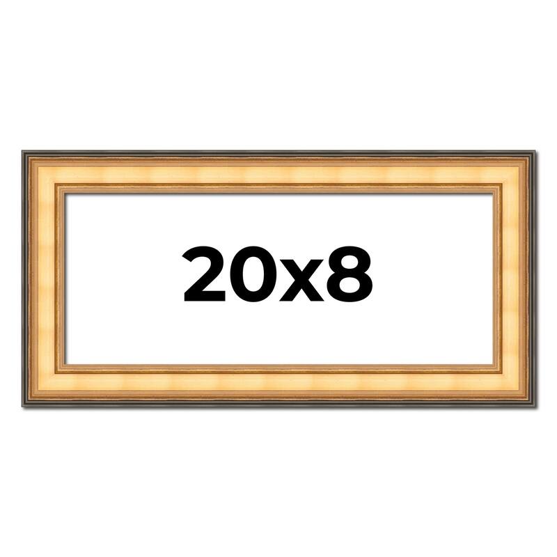 20x8 Frame Gold Plein Aire Solid Wood Picture Frame Width 2 Inches |