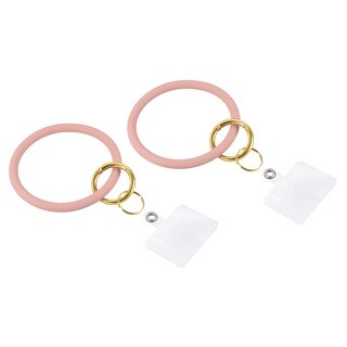 2pcs Key Ring Bracelet Silicone Keychain Circle Wristlet Keyrings ...