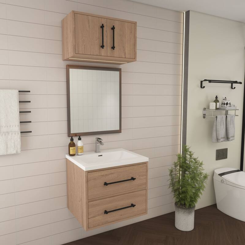 Victoria 24'' Wall-Mounted Vanity Set with Motion Sensor LED light Top Cabinet