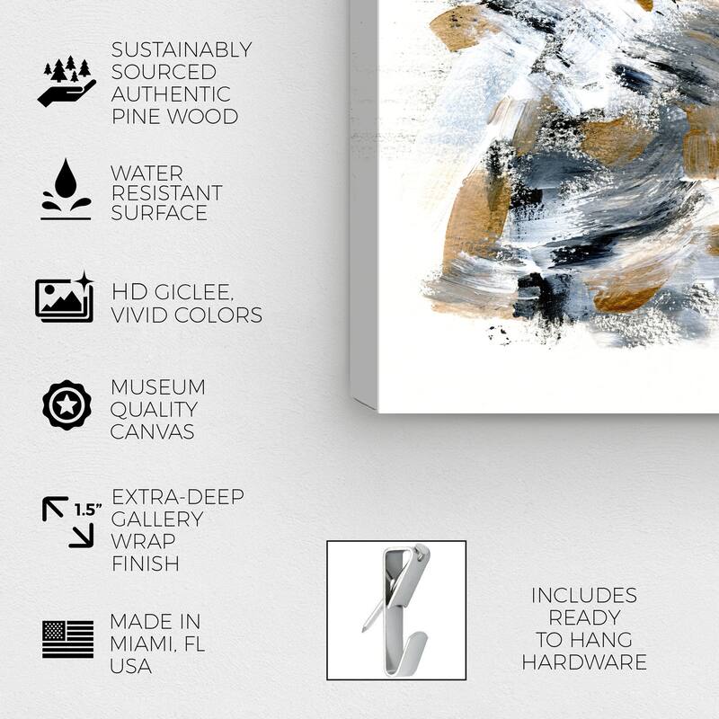 Wynwood Studio Abstract Woodchips White and Modern & Contemporary Wall Art Canvas Print