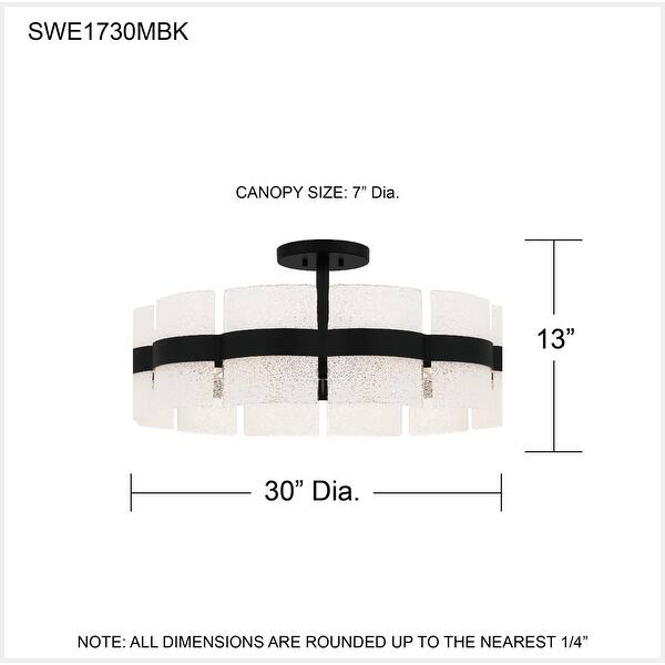 Sweeney 6-Light Matte Black Semi-Flush Mount
