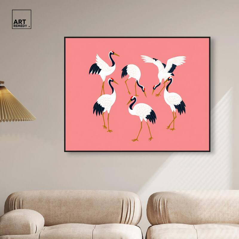 Crane Chorus Canvas by Art Remedy