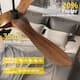 60" Walnut 3-Blades Wood Ceiling Fan with Remote Control - N/A