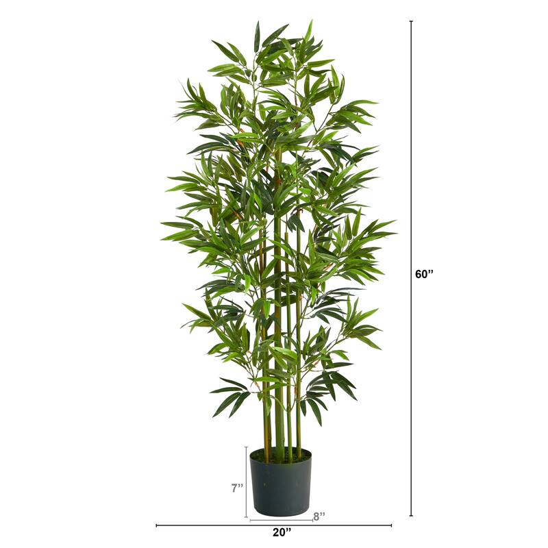 Artificial Bamboo Tree 5ft Indoor Outdoor Decorative Plant Home Decor - Green - 51-60 Inches