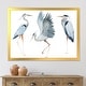 preview thumbnail 7 of 8, Designart "Heron Birds II" Traditional Framed Art Print 20 In. Wide x 12 In. High - Gold