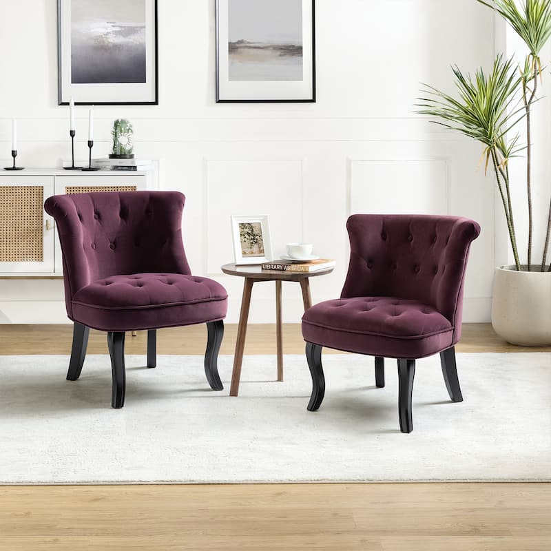 Christi Vibrant Tufted Velvet Upholstered Accent Chairs Set of 2 by HULALA HOME