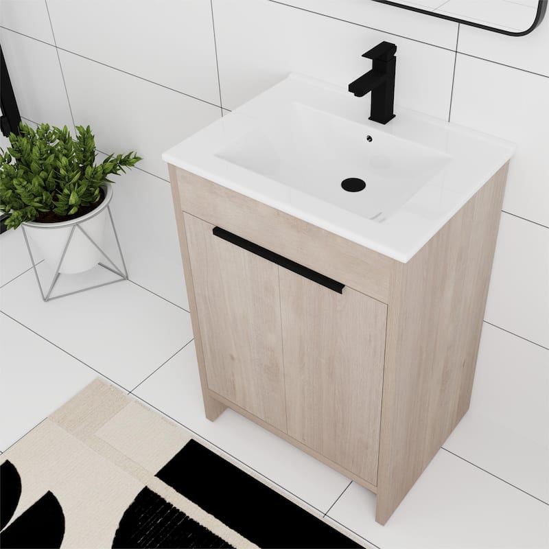 Bathroom Vanity With Sink In 24/30/36 Inch, Freestanding Bathroom Vanity With Soft Close Door and Adjustable Shelf
