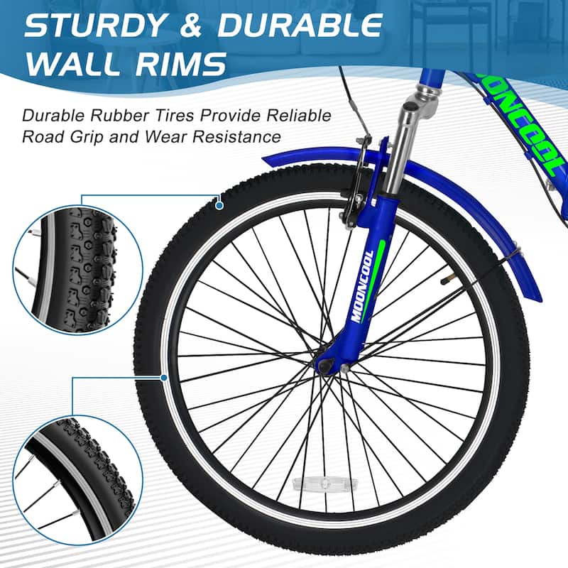 DoCred Adult Folding Tricycle, 7 Speed 3-Wheel Bicycle with Basket