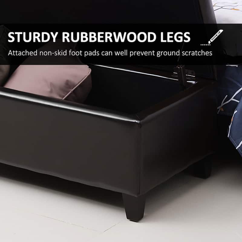 Leather Storage Bench End of Bed Bench for Bedroom, Rustic Dining Bench Brown Vanity Bench Indoor Bench