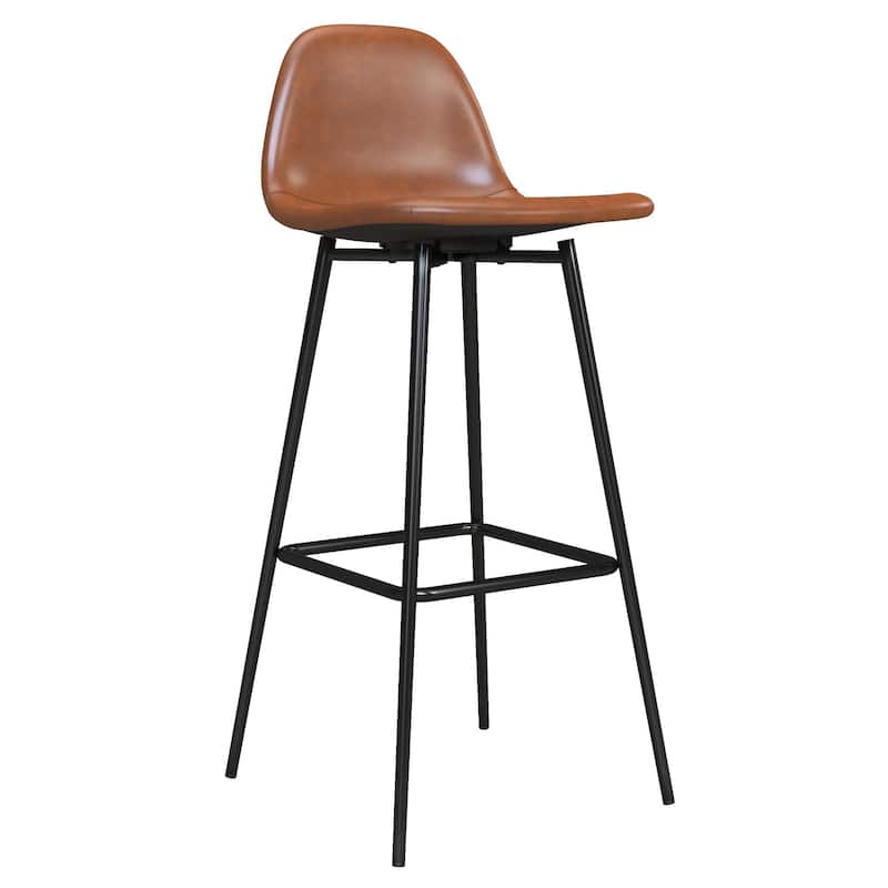 Avenue Greene Ciara Upholstered Bar Stool - 30" seat height - Camel - Bar Height