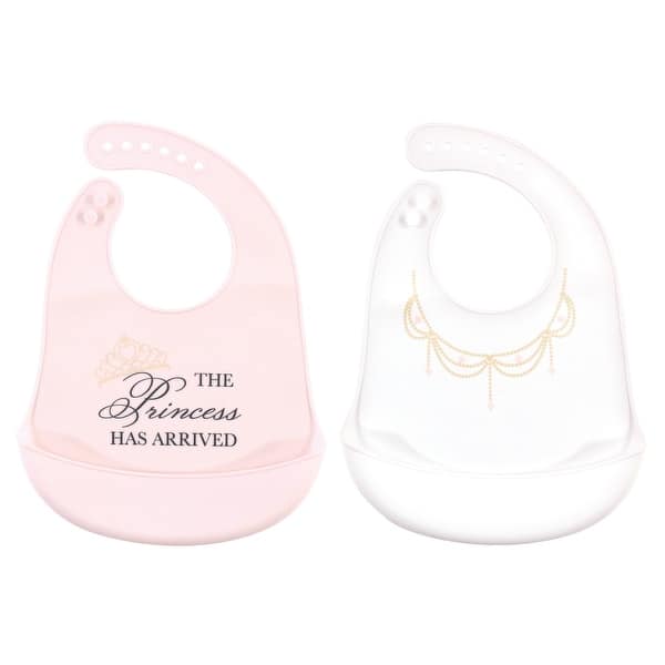 slide 1 of 1, Little Treasure Baby Girl Silicone Bibs 2pk, Princess, One Size - Princess - One Size One Size - Princess