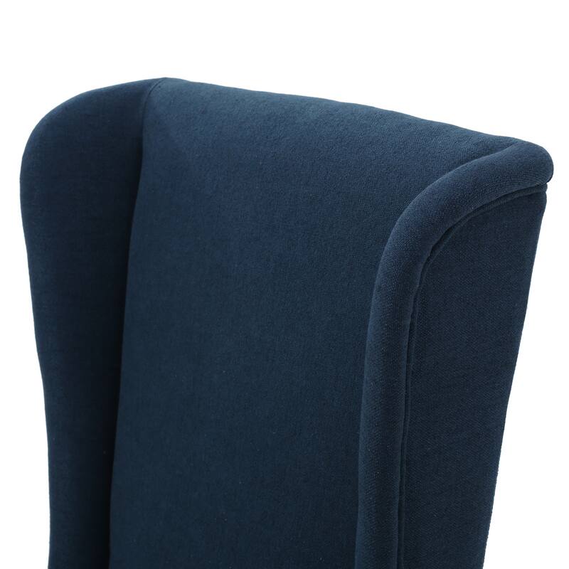 Modern Upholstered Fabric Dining Chair with Padded Seat, High Back and Birch Wood Legs for Dining Room Living Room Bedroom