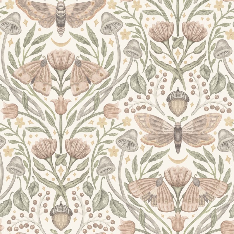 Chesapeake Mystic Moth Blush Forest Magic Wallpaper