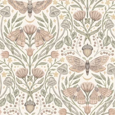 Chesapeake Mystic Moth Blush Forest Magic Wallpaper