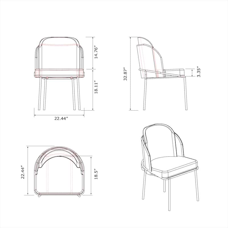 Somette Lacey Sintered Stone Dining Set with White Curved Back Chairs