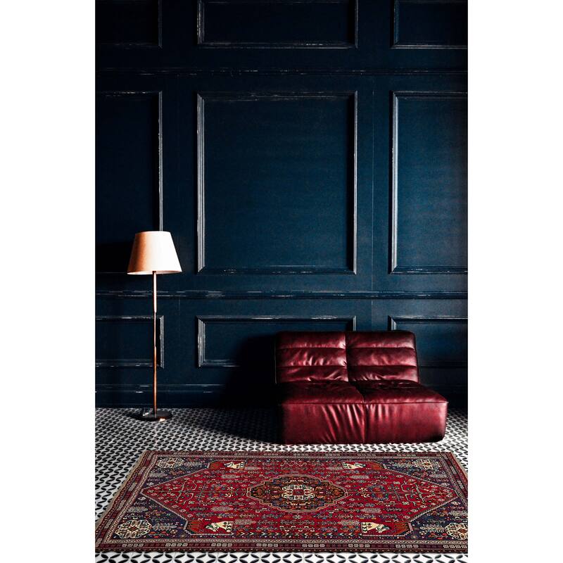 ECARPETGALLERY Hand-knotted Melis Vintage Red Wool Rug - 5'10 x 8'1