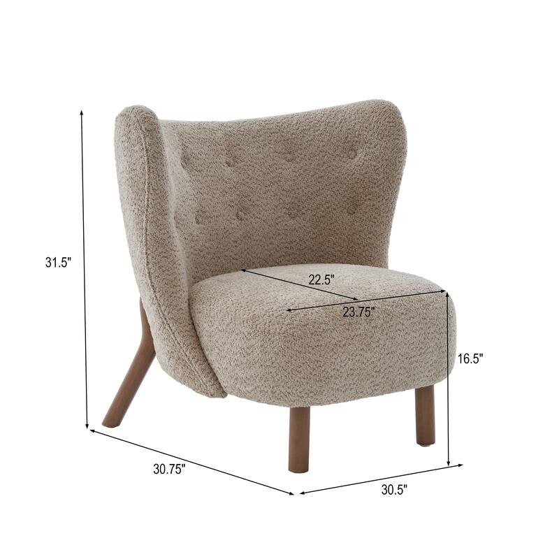Scott Living - Aurora Modern Upholstered Accent Chair with High-Resilience Seat Cushion, Sculptural Backrest & Solid Wood Legs
