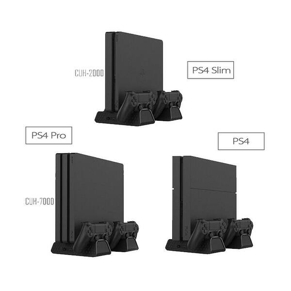 Agptek Cooling Fan Vertical Stand For Ps4 Pro Slim Controller Charging Dock Station Black M Overstock