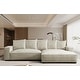 preview thumbnail 4 of 59, Transitional Luxe Upholstered Living Room Sectional 106.7 inch Ivory - Right Facing