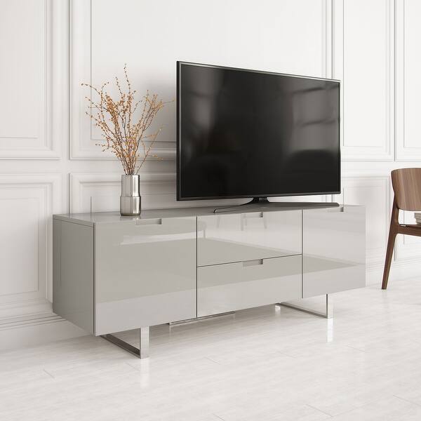 slide 1 of 2, Eldridge Media Cabinet in Glossy Chateau Gray