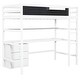 preview thumbnail 29 of 28, Wood Twin Size Loft Bed with Desk, Blackboard, Storage Box, Shelf & 3 Drawers, Safe Design with Guardrails, Grey