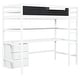 preview thumbnail 14 of 13, Wood Twin Size Loft Bed with Desk, Blackboard, Storage Box, Shelf & 3 Drawers, Safe Design with Guardrails, White