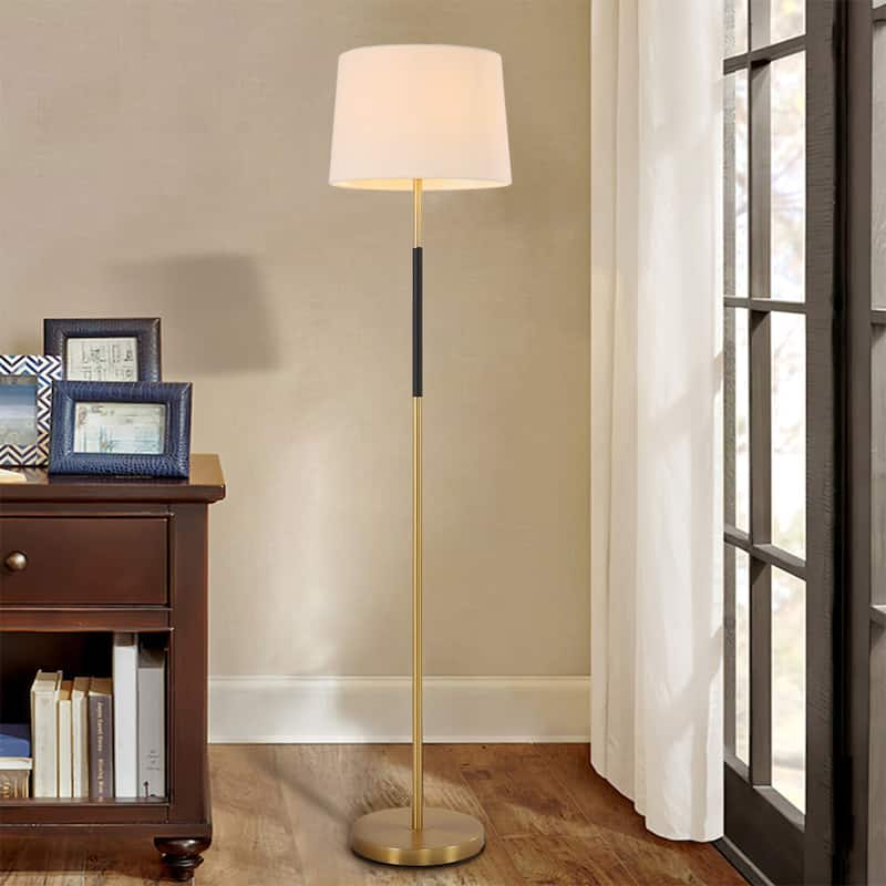 Metal Floor Lamp With Linen Empire Shade