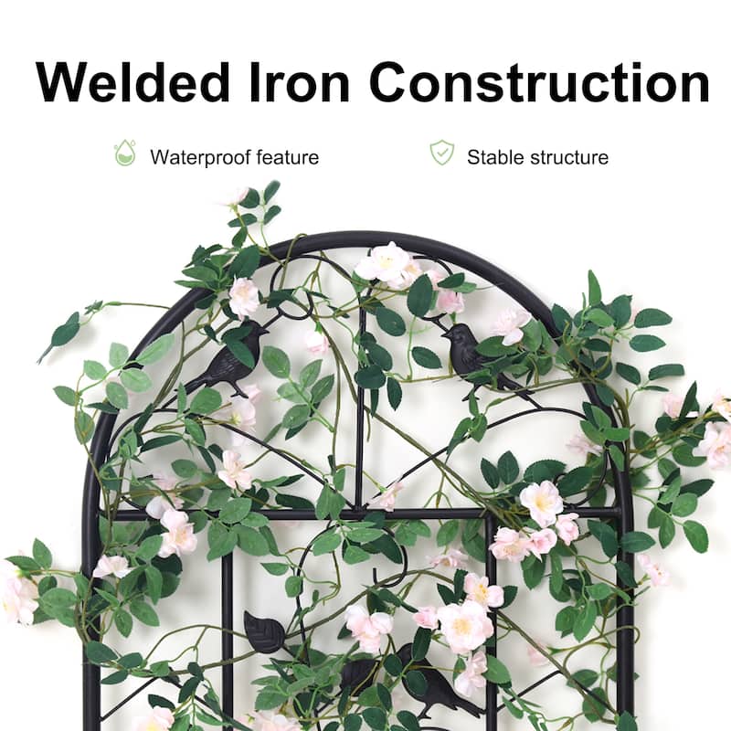 Tall Decorative Garden Fences Metal Garden Trellis Climbing (Set of 2) - 19.7x82.7 inch
