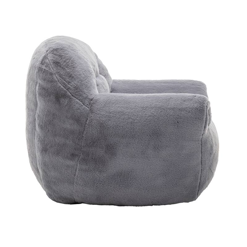 GDFStudio - Faux Fur 42.5" Supportive Bean Bag Sofa with Back Support