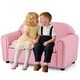 preview thumbnail 1 of 8, Gymax Kids Sofa Armrest Chair Lounge Couch Wood Construction Storage Pink