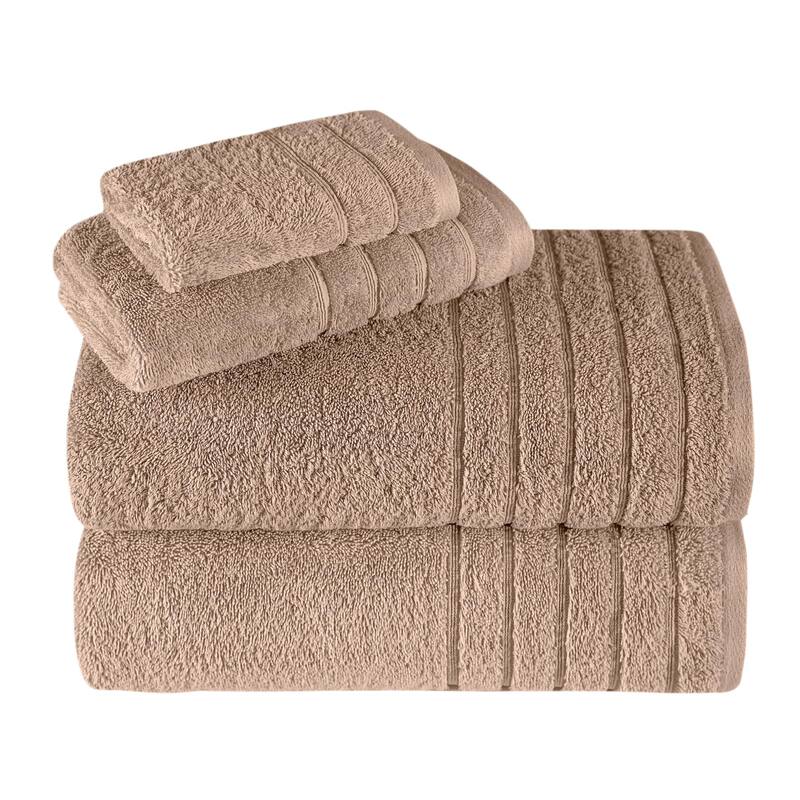 Classic Turkish Towels 4 Piece Cotton Towel Set, Absorbent Hotel & Spa