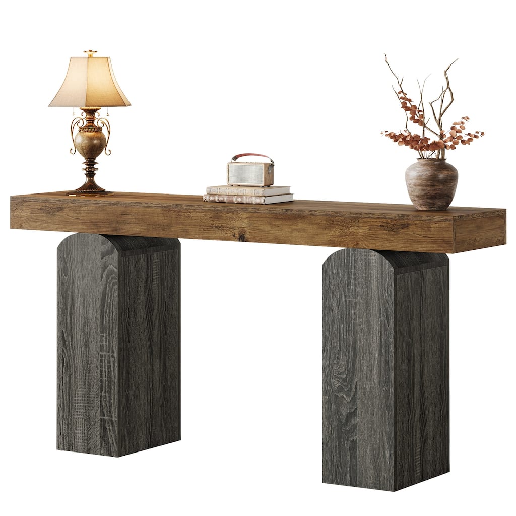 63 Inch Entryway Table, Farmhouse Console Table for Living Room