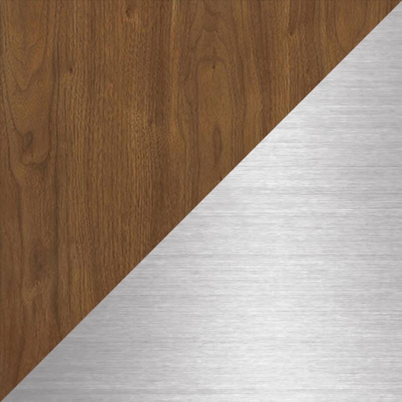 OVE Xander Bathroom Vanity with White Engineered Stone Top - 48" - Warm Walnut with Brushed Nickel Hardware