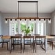 preview thumbnail 11 of 67, Farmhouse Linear Chandelier Rustic Wood Kitchen Island Lighting Dining Room Pendant Light Fixture with Seeded Glass Shade