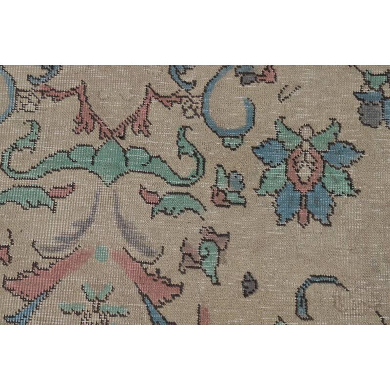 Floral Tabriz Persian Area Rug Traditional Hand-Knotted Wool Carpet - 7'9"x 10'11"