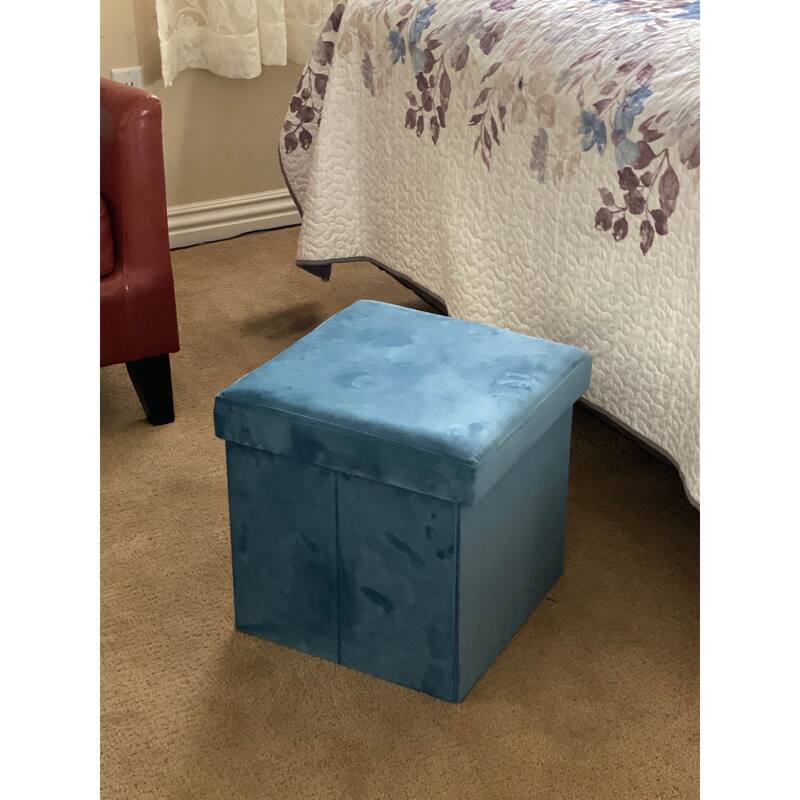 Modern Foldable Fabric Cube Storage Stool Ottoman