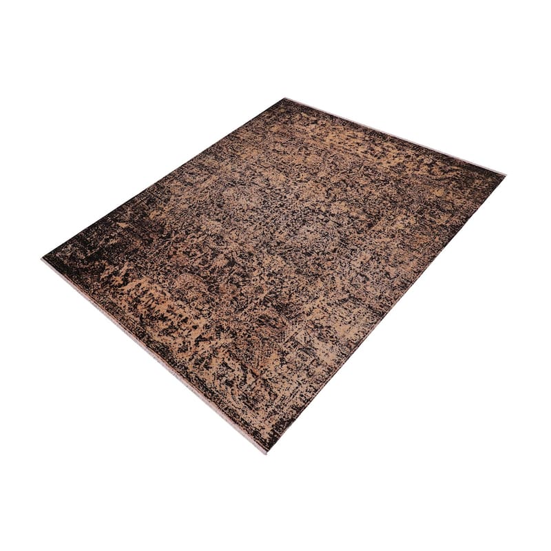 Modern Newton Black/Beige Wool Rug - 9'1'' x 11'11'' - 9 ft. 1 in. X 11 ft. 11 in.
