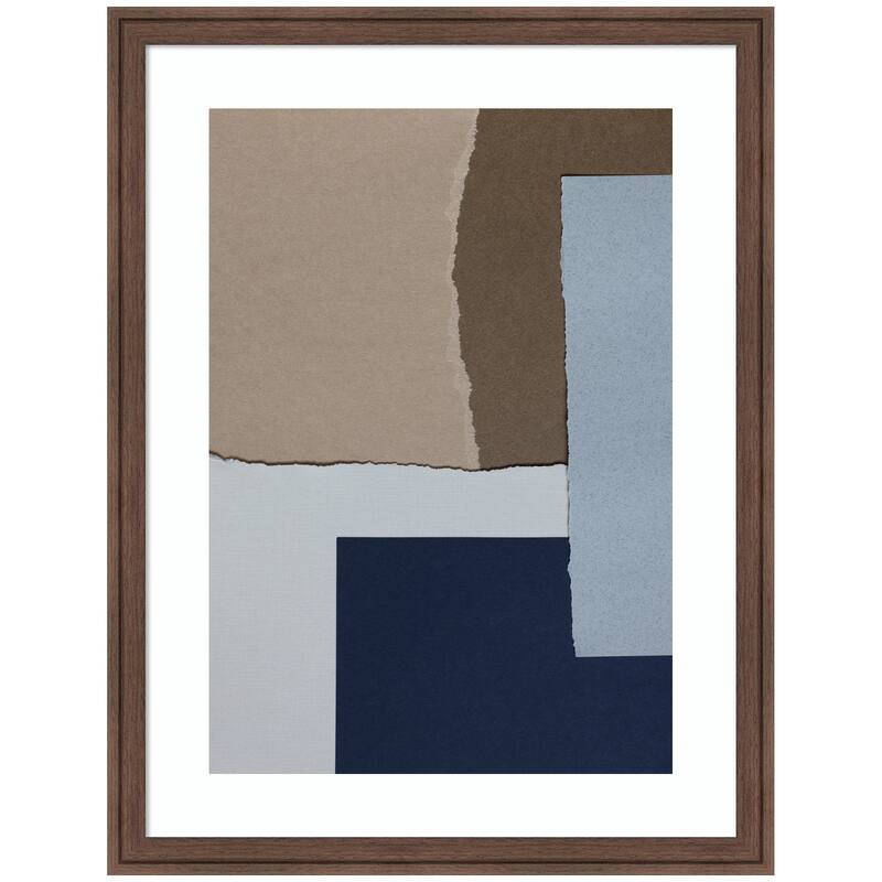 Kate and Laurel Torn Paper No6 by Mareike Bohmer Framed Wall Art Print - 20 x 26 - Brown