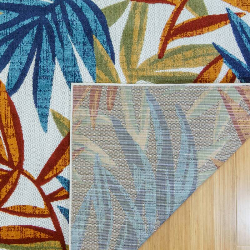 Gertmenian Kalari Modern Bold Multicolored High-Low UV Protected Polypropylene Woven Indoor/ Outdoor Area Rug Collection