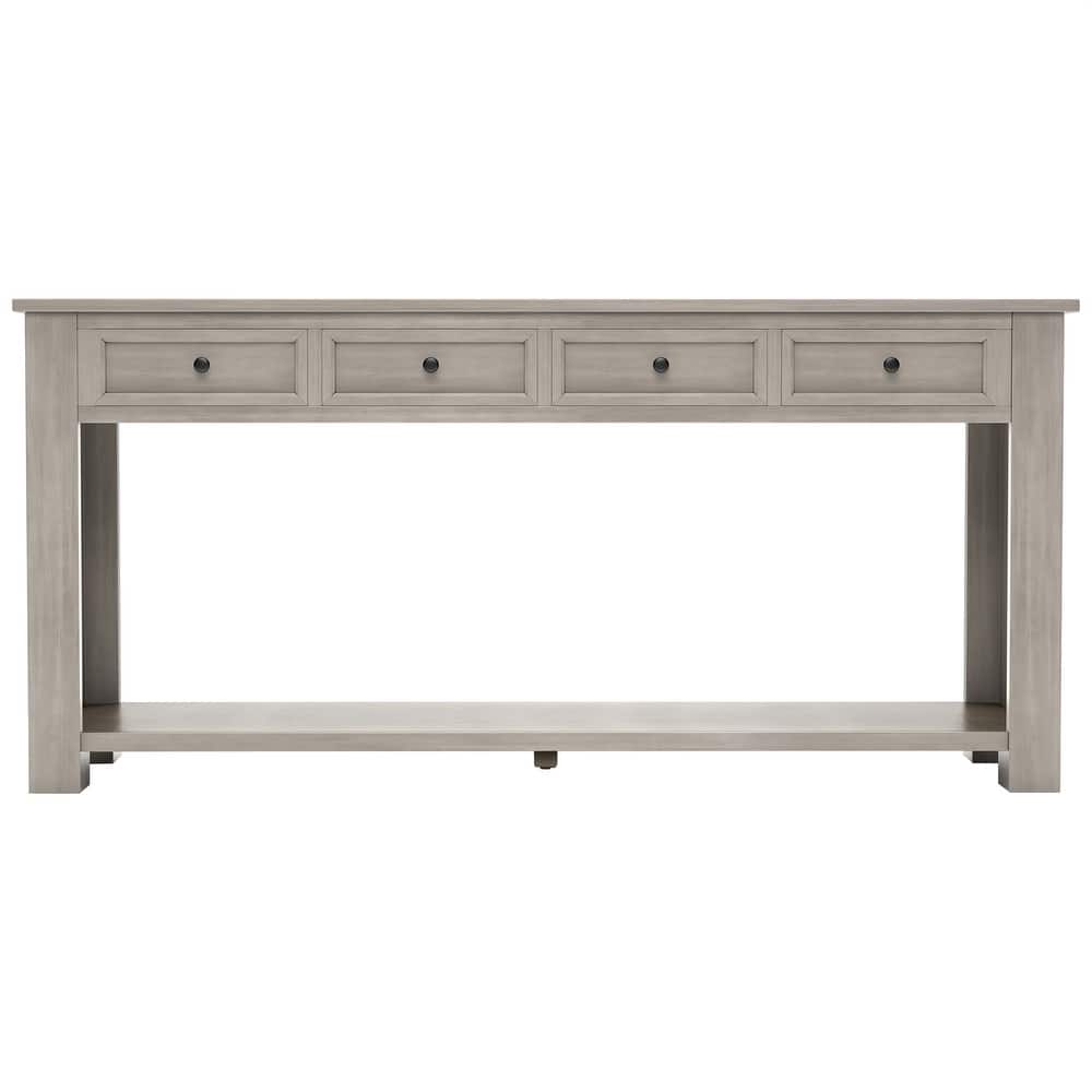 Console Table/Sofa Table with Storage Drawers and Bottom Shelf for Entryway Hallway