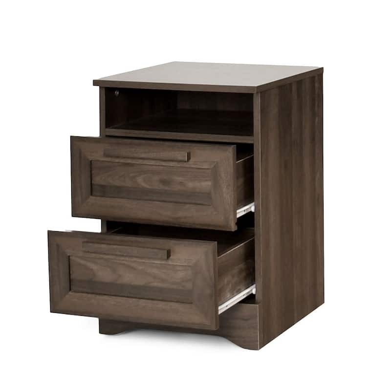 15.80" W Modern 2 Drawer Nightstand by Christopher Knight Home
