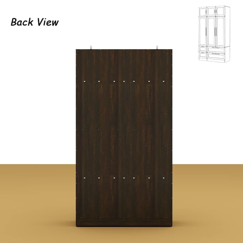 Modern White Wardrobe Closet with Mirror - Multi-Functional Bedroom Storage Cabinet